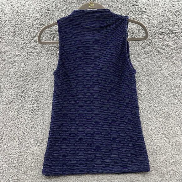 Anthropologie Deletta Small Tank Top Cowell Neck Green Blue Stretchy Casual - Picture 8 of 8